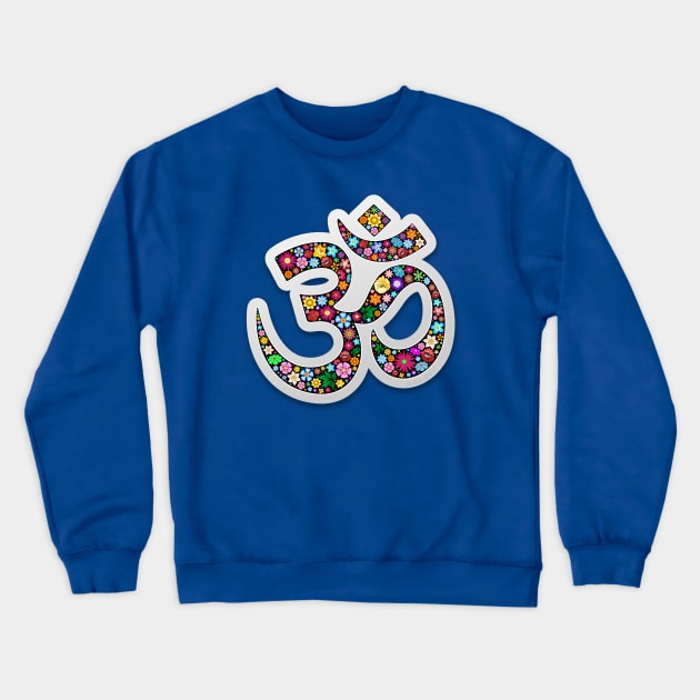Namaste Yoga Floral Symbol Crewneck Sweatshirt by BluedarkArt